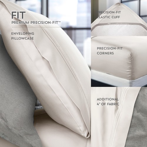 100% Supima Baumwolle Premium Luxus Laken Set von PureCare - Bild 3 von 6