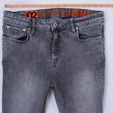 Mens SuperDry 02 TRAVIS Stretch Slim Skinny Grey Jeans W32 L32