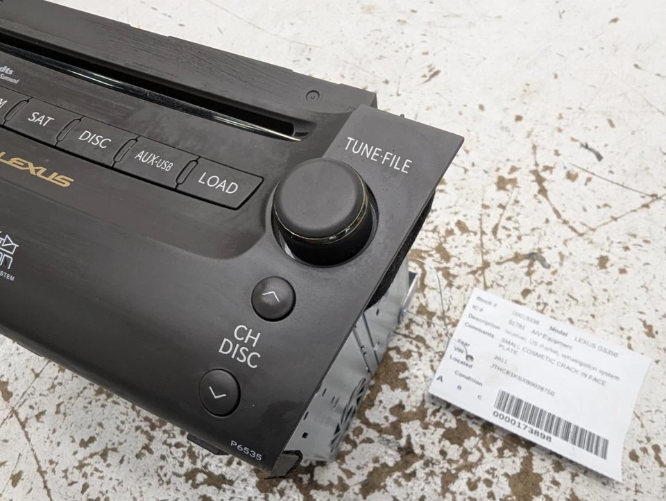 Audio Equipment Radio Receiver US Market Fits 10-11 LEXUS GS350 784702 - Image 3 of 4