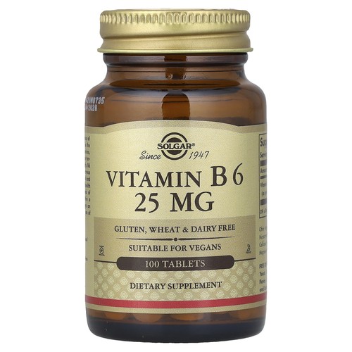 Vitamin B6, 25 mg, 100 Tablets