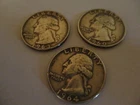 Lot of 3 washington silver quarters 1960, 1963, 1964 no mint mark