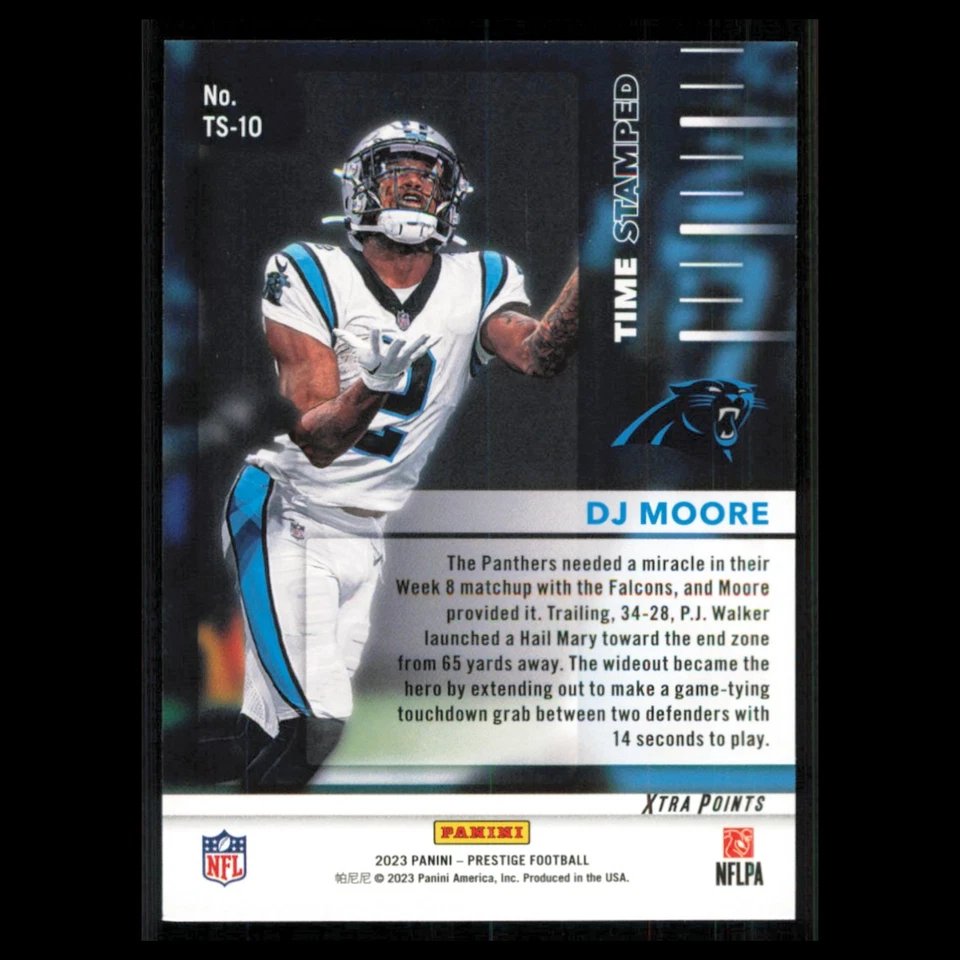 DJ Moore #TS-10 2023 Panini Prestige Time Stamped Carolina Panthers Football NFL - Image 2 of 3