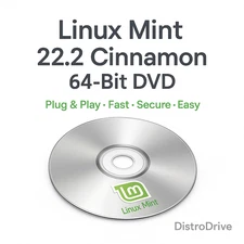 Linux Mint 22.2 Cinnamon 64-Bit Bootable DVD – Fast Secure OS to Revive Old PCs
