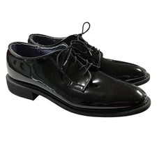 Bates Shoes Mens 9.5 D Black 941 High Gloss Uniform Lace Up Duty Oxford