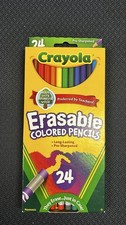 Crayola Erasable Colored Pencils 24 Count Pre Sharpened Drawing Art School Set