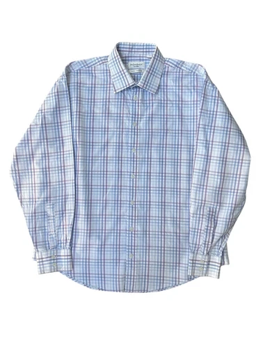 SAINT LAURENT (YSL) Camicia uomo Yves Saint Laurent Pour Homme YSL manica lunga quadri cotone XL