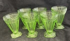 Jannette Adam Green Depression Glass 6 - 7 oz. FOOTED TUMBLER/ICED TEA ~ 4 1/2"
