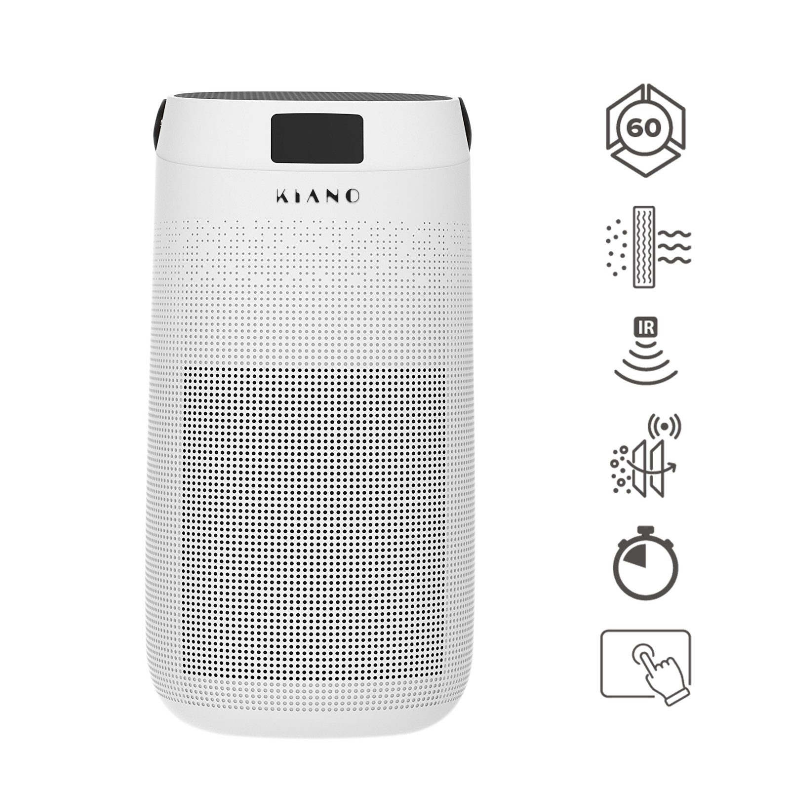 Luftreiniger Kiano Miya HEPA 13, Smart, 60m², UV, WLAN, Timer, Auto-Modus