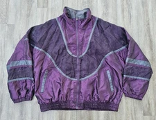 Vtg Carolina Colours Womens Sz XL Jacket Windbreaker Purple Long Sleeve