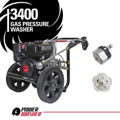 #ad Powerwasher 3400 PSI 2.5 GPM Gas Pressure Washer 5 in 1 Nozzle Soap Tank $399.99