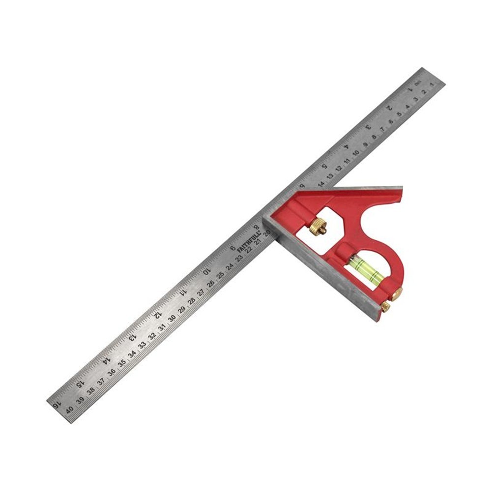 Faithfull Combination Square 400mm Red - Image 3