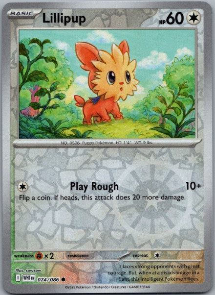 Lillipup - 074/086 - Reverse Holo - White Flare - NM/M
