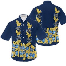 Vintage 1950s Rayon Border Floral Hawaiian Shirt Classic Summer Beachwear