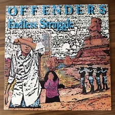Offenders, Endless Struggle. 1985 Rabid Cat LP with inserts EX-NM condition