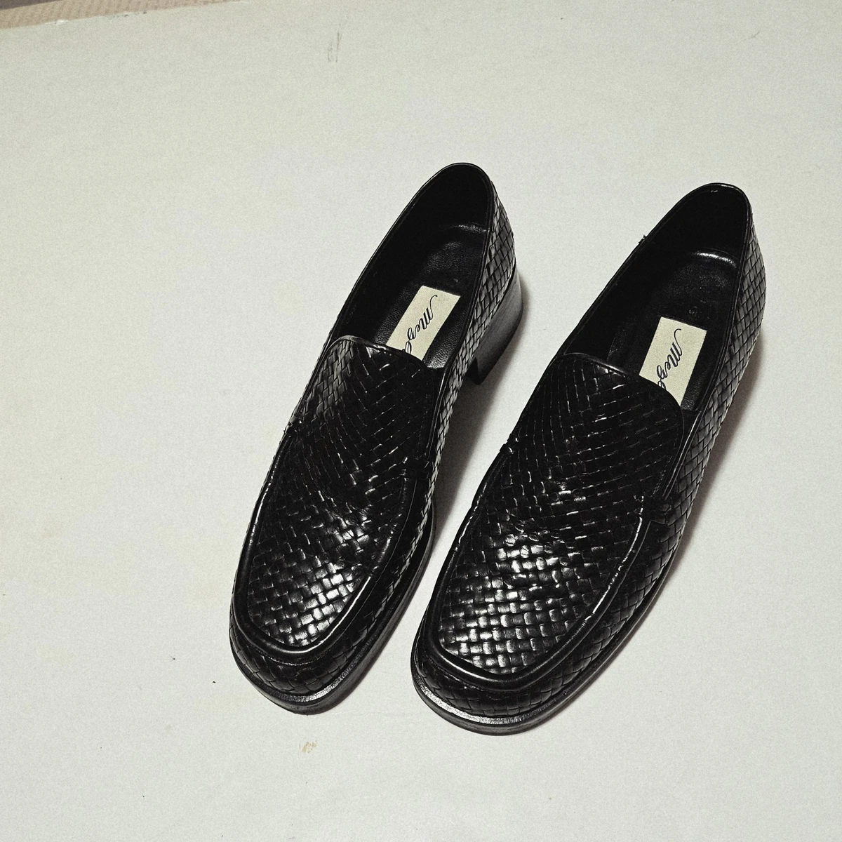 Mezlan Moya Embossed Woven Calfskin Loafers Black Size 10 Mezlan Loafer Flats for Women for sale | eBay main image 3