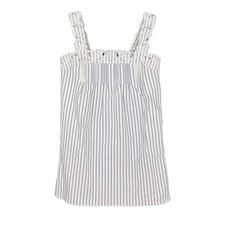J.CREW Ondine Mini Dress In Double Cotton Poplin S White Blue Cutwork NWT B5
