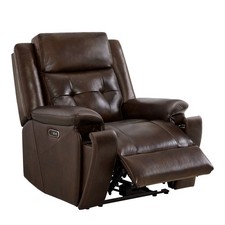 CHITA Genuine Leather Recliner Chair Wall Hugger Recliner w/Headrest,Cup Holders