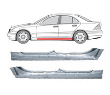 F&uuml;r MB W203 2000- 2007 4 Tur Voll Schweller Reparaturblech Satz/ L+R
