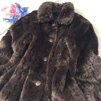 Max Mara Reversible Fur Jacket Weekend Line Brown Black Women 44 Japan 2-Way