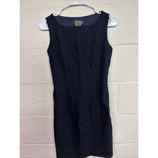 Calvin Klein Navy Blue Sleeveless Sheath Dress Size 4 Lined Career Professional