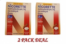  2PACK Nicorette 2 mg Nicotine Gum Help Stop 2  160 pc - Cinnamon Surge Flavor