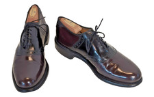 Allen Edmonds Shelton Shoes Mens 9.5 B Burgundy Black Saddle Oxford USA Made
