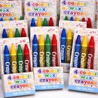 Colour Wax Crayons 12 Packs of 4 Mini Party Bag Filler For Kids Lucky Dip Prize