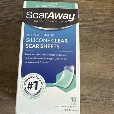 ScarAway Clear Silicone Scar Sheets - White, 10 Count