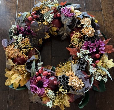 Balsam Hill holiday Fall Harvest Berries Pomegranate Festival Autumn Wreath