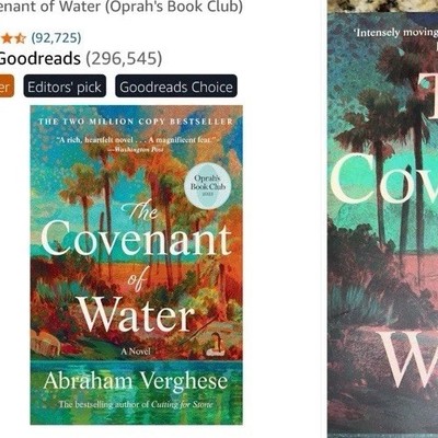 The Covenant Of Water by Verghese Abraham Paperback Novel