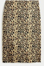 J. Crew Multicolored Animal Print Pencil Skirt Size 10 Only 27