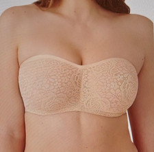 WACOAL 34D Dark Ivory Lace Strapless Halo Lace Underwire Bra #854205 NWOT NEW