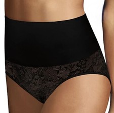 MAIDENFORM Cool Comfort Tame Your Tummy Floral Lace Brief Control Panty Sz XL