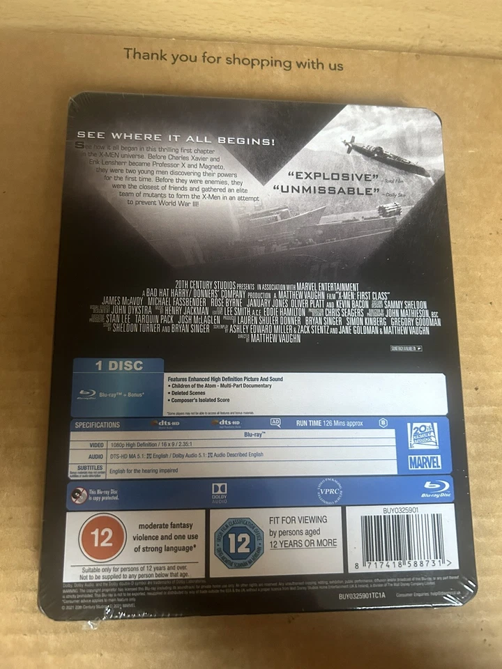 X-Men First Class - Limited Edition Lenticular Steelbook Blu-Ray NEW & SEALED - Image 2 of 4