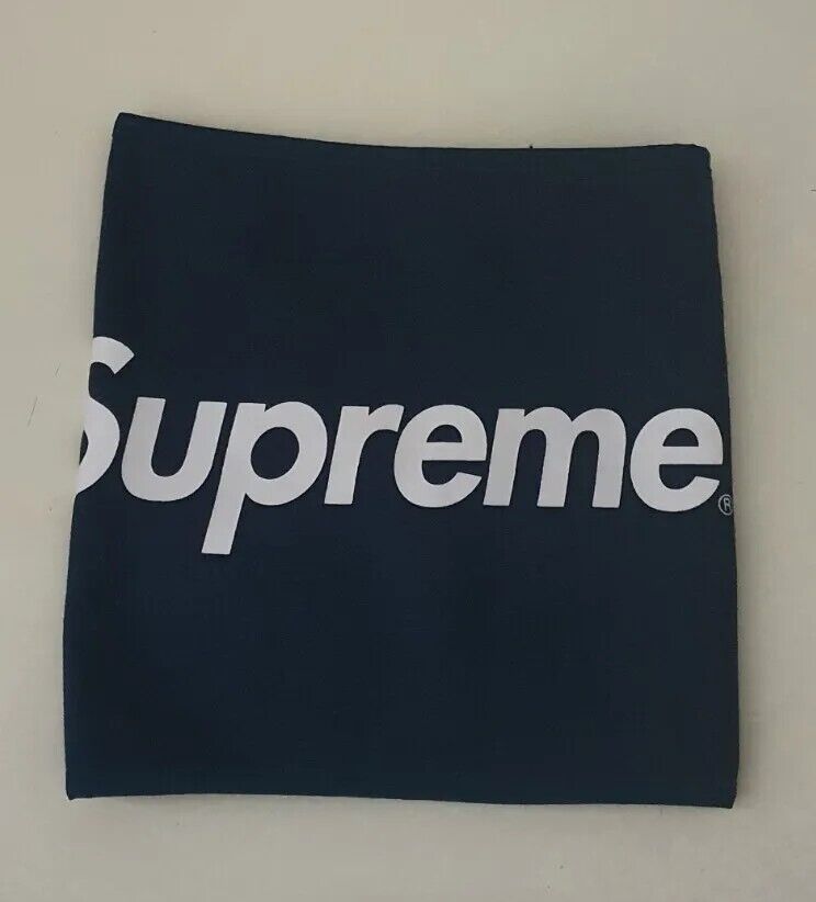 FW15 Supreme fleece neck gaiter navy neck warmer blue Rare FW15 Supreme fleece neck gaiter navy neck warmer blue Rare
