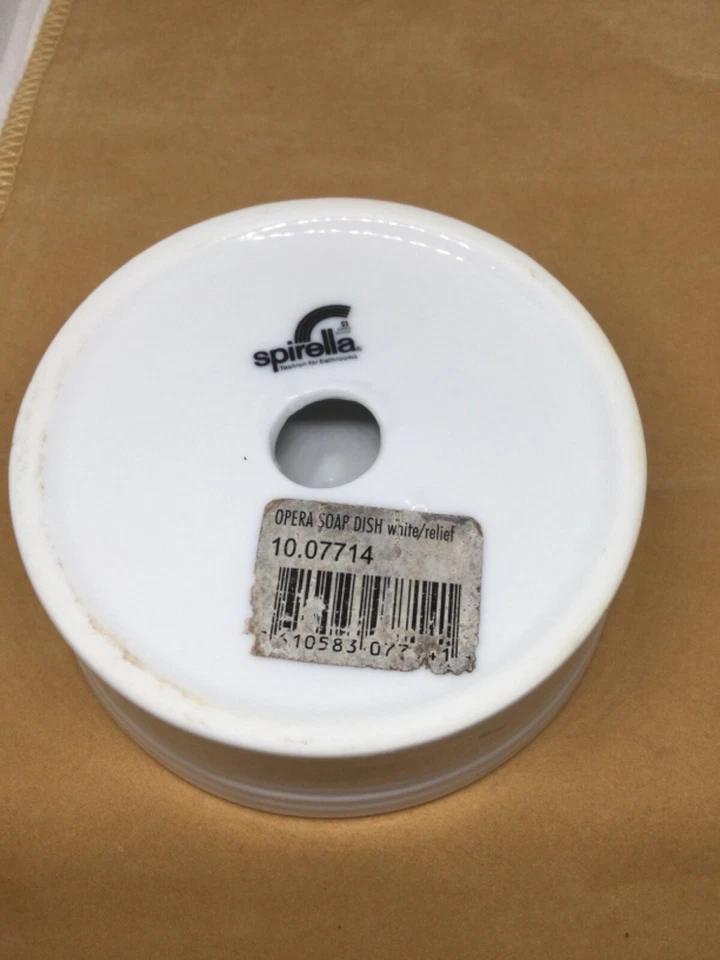 Jabonera suiza redonda blanca SPIRELLA OPERA usada Foto 3 de 4
