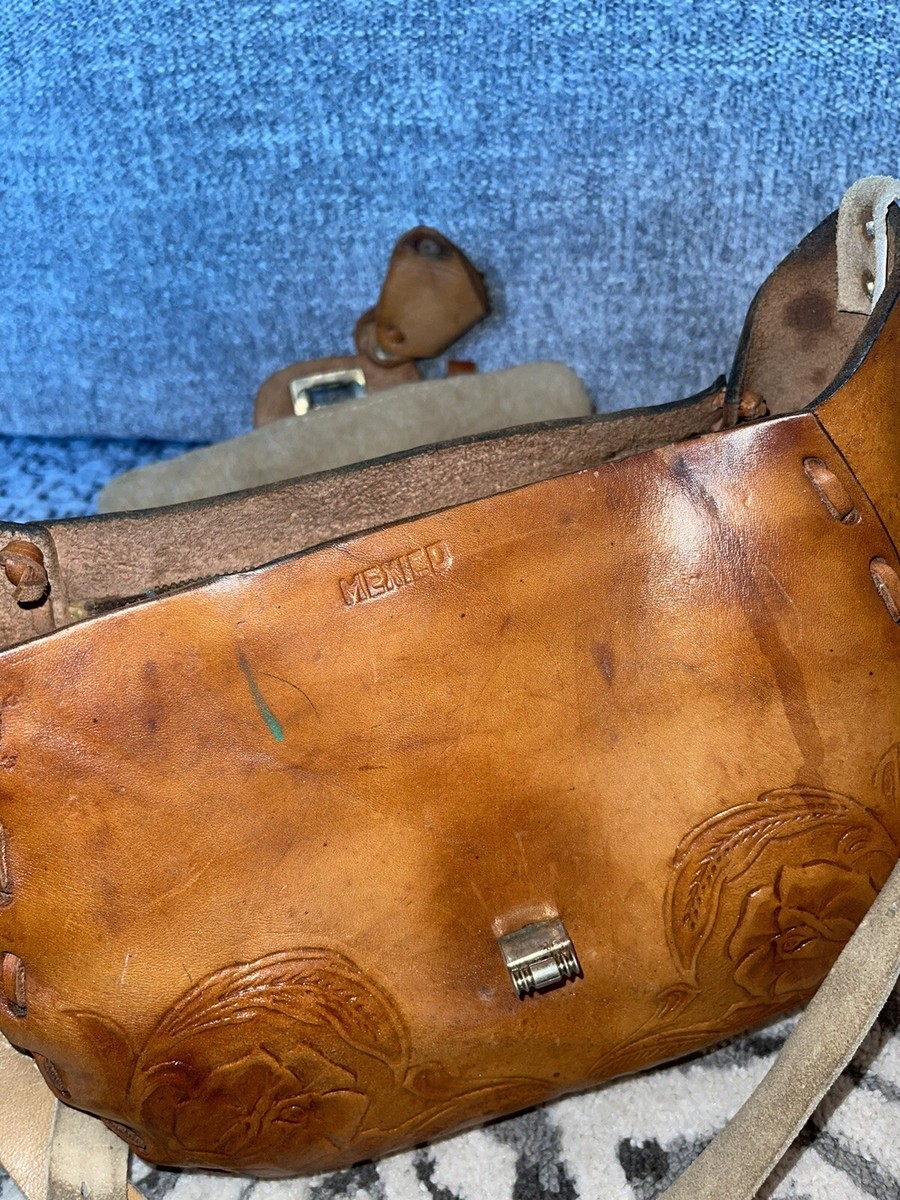 Sac à Main Vintage Fait Main En Cuir Et Crin De Cheval - Occasion, Style épaule - Marque 'Handmade'