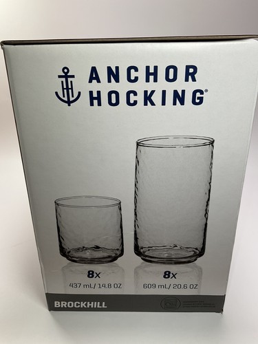 Anchor Hocking Hammered Drinkware, 16-piece Glass set New - 第 2/4 張圖片
