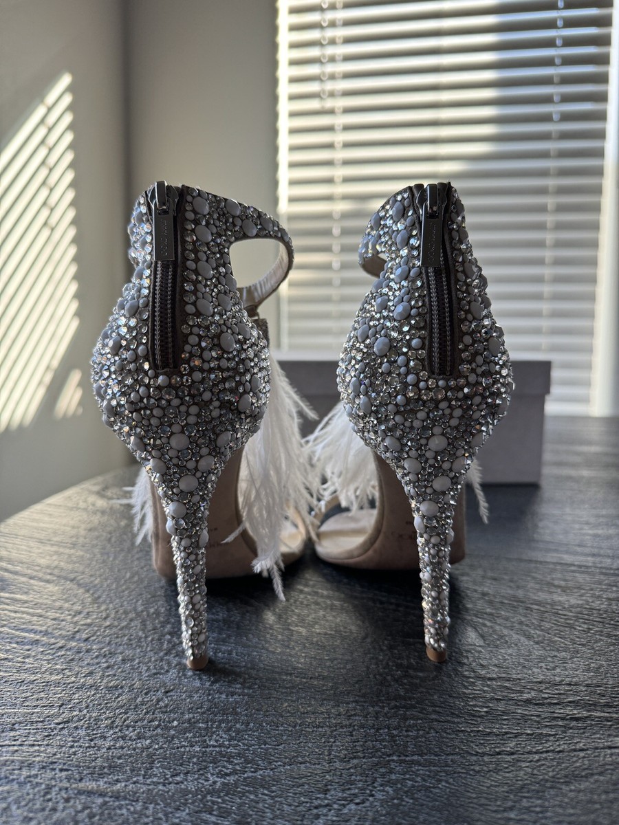 Jimmy Choo Viola 110 Feather Crystal Embellished Heels Size Jimmy Choo Viola 110 Feather Crystal Embellished Heels Size