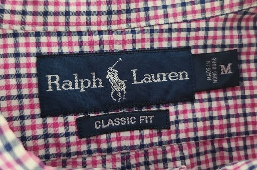 Polo Ralph Lauren Herren M 100% Baumwolle klassisch kurzarm rosa kariert Baumwolle - Bild 2 von 3