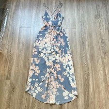 Astr the Label Floral Faux Wrap High Low Midi Dress Size S