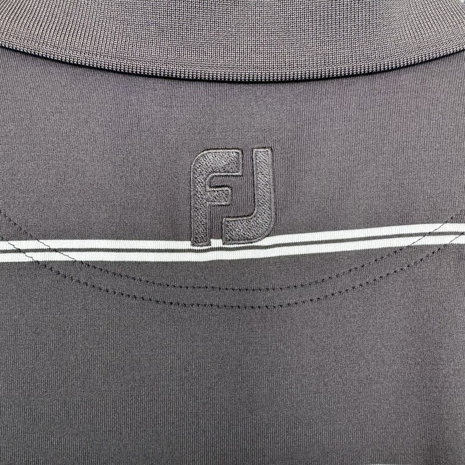 Footjoy Golf Shirt Polo Mens XXL Gray Striped Old Course Saint Andrews