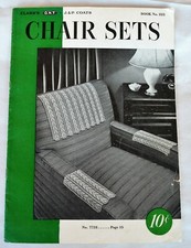 VTG 1945 The Spool Cotton Co Crochet CHAIR SETS Doilies Book 223 14 Patterns
