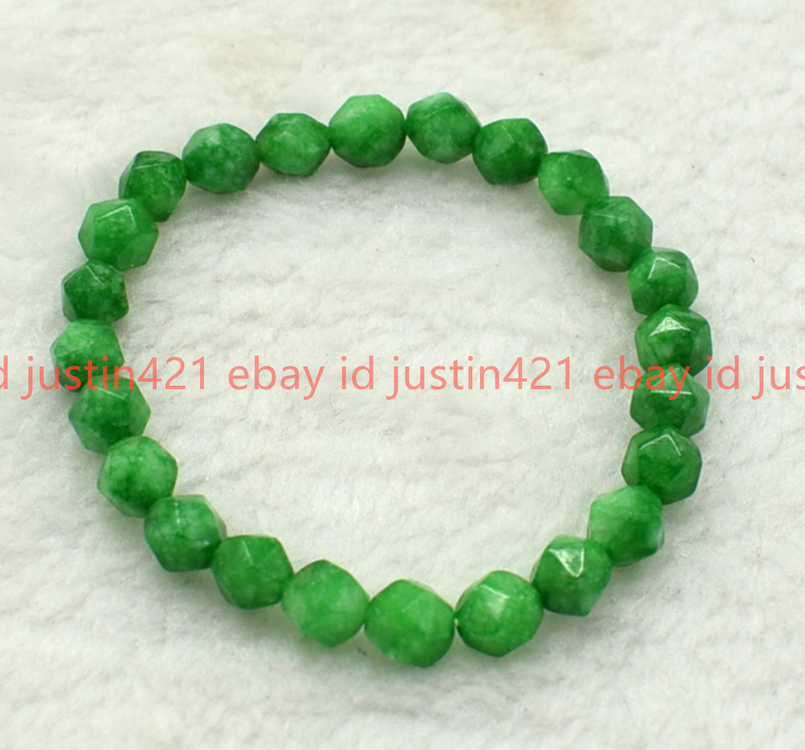 Bracelet En Jade Vert Chinois - Pierre Gemme Naturelle - Bijou Générique Neuf Sans Emballage