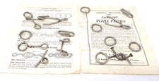 Gilbert Puzzle Parties 1921 Antique Brain Teaser With Instructions