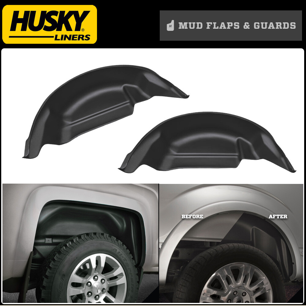 Husky Liners 79121 Black Rear Wheel Well Guards for 2015-2020 Ford F-150 Truck  