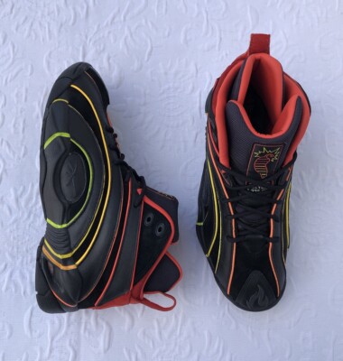 Sz 9.5 Reebok Basketball Shaquille O'Neal Shaqnosis Black x Hot Ones H68851