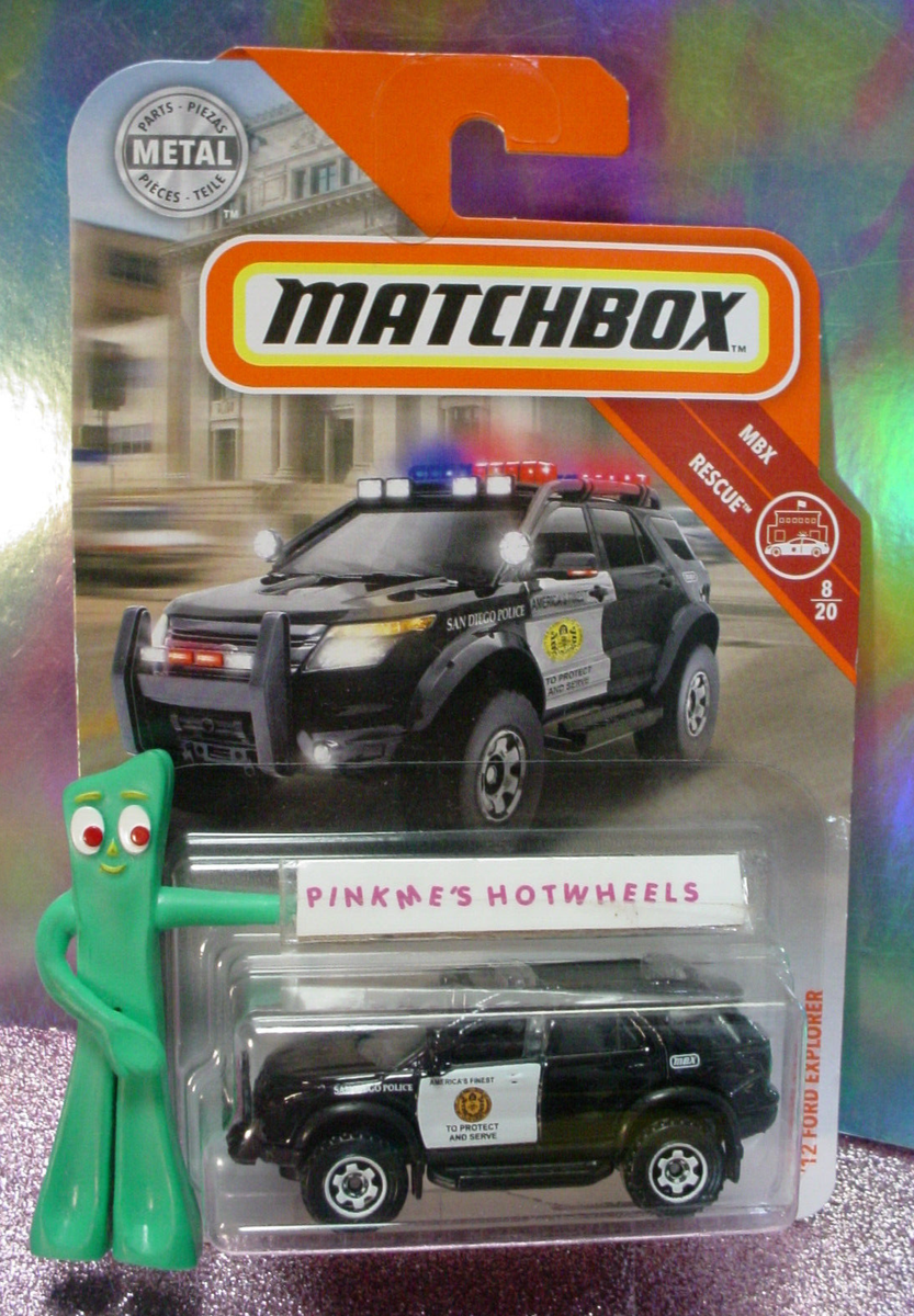 2019 Matchbox '12 FORD EXPLORER #58☆ black; SAN DIEGO POLICE