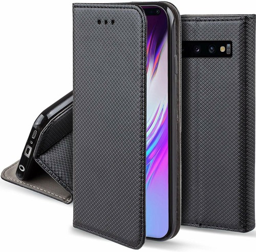 CUSTODIA A PORTAFOGLIO LIBRO per SAMSUNG GALAXY S10 Cover Pelle Nera Magnetica - 第 2/26 張圖片