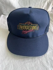 Vintage 1990s Universal Studios Hollywood Embroidered Snapback Blue Hat Cap